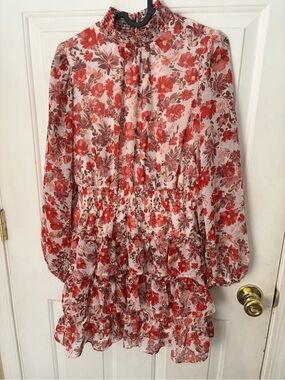 1. State Girls' Floral Smocked Ruffle Dress in Red and Cream